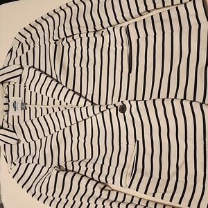 Cream/Blue Stripes Blazer